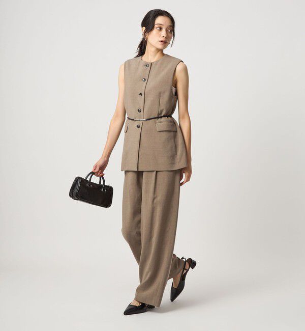 UNITED ARROWS green label relaxing「パウダリー ノーカラー ジレ」|ベスト・ジレ|