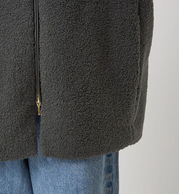 UNITED ARROWS green label relaxing「［size SHORTあり］ボア ノーカラー ブルゾン」|ブルゾン・スタジャン|
