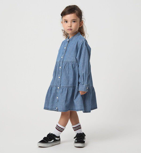 UNITED ARROWS green label relaxing「デニム ティアード チュニック ワンピ / キッズ  100cm-160cm」|チュニック|
