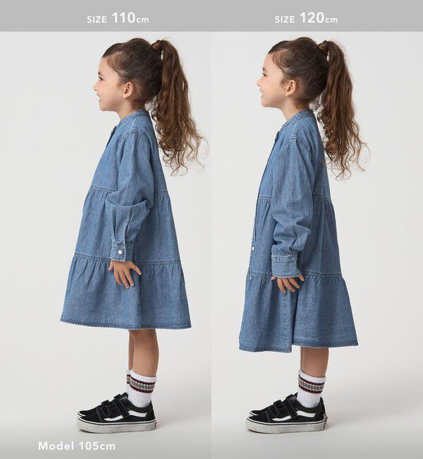UNITED ARROWS green label relaxing「デニム ティアード チュニック ワンピ / キッズ  100cm-160cm」|チュニック|