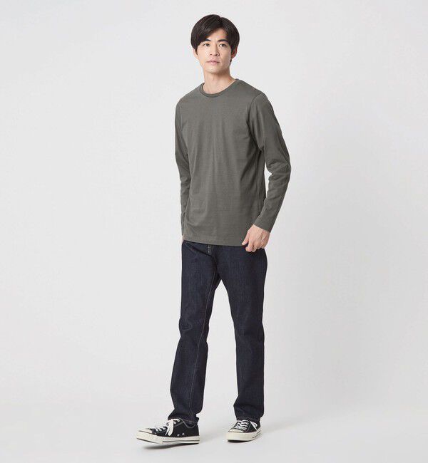 UNITED ARROWS green label relaxing「LONG FIBER COTTON クリア クルーネック 長袖 Tシャツ」|Tシャツ・カットソー|
