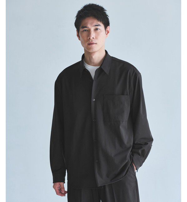 UNITED ARROWS green label relaxing「FREELITCH ボックス レギュラーカラー シャツ -ストレッチ-」|シャツ・ブラウス|BLACK