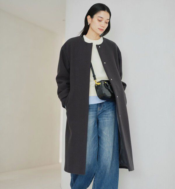 UNITED ARROWS green label relaxing「［size SHORTあり］SENTDALE WOOL セントデールウール ノーカラー コート」|ノーカラーコート|