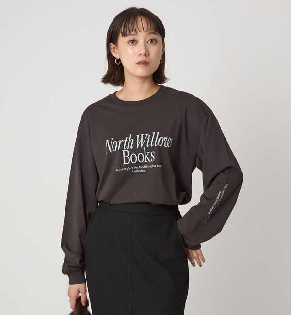 UNITED ARROWS green label relaxing「ブックストア ロゴ ロングスリーブ Tシャツ」|Tシャツ・カットソー|DK.GRAY