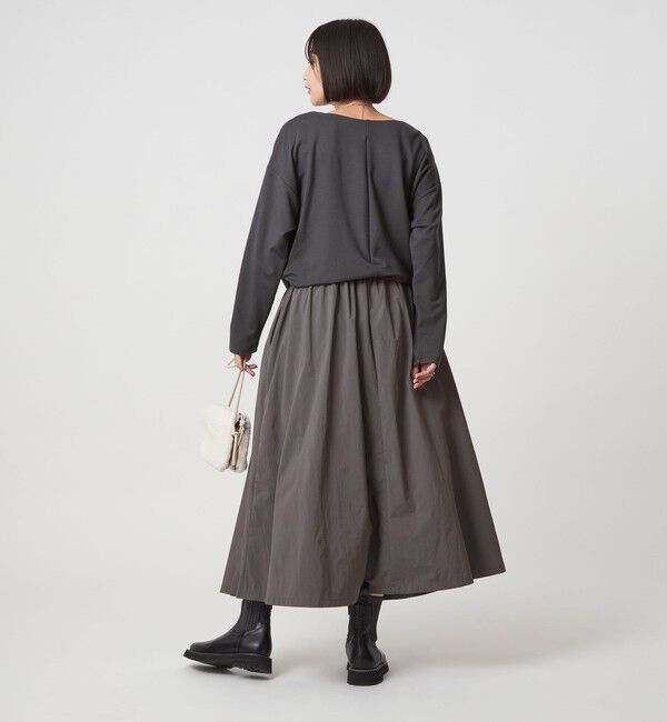 UNITED ARROWS green label relaxing「カット コンビ タフタ フレア ワンピース」|ワンピース|