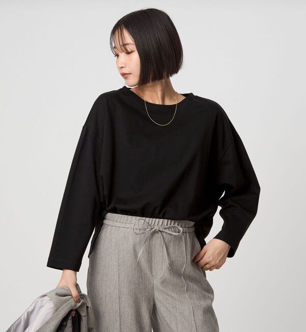 UNITED ARROWS green label relaxing「ポンチ ドルマン プルオーバー」|Tシャツ・カットソー|BLACK