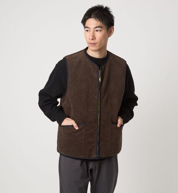 UNITED ARROWS green label relaxing「【別注】＜Barbour＞リバーシブル フェイクファー コーデュロイ ベスト」|その他|