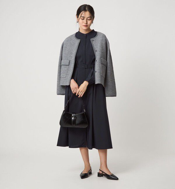 UNITED ARROWS green label relaxing「ウエスト ベルト ロングスリーブ ワンピース マシンウォッシャブル」|ワンピース|