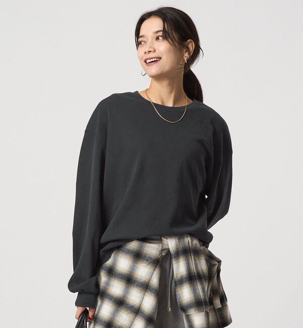 UNITED ARROWS green label relaxing「フィブリル タッチ ロングスリーブ トップス」|Tシャツ・カットソー|BLACK