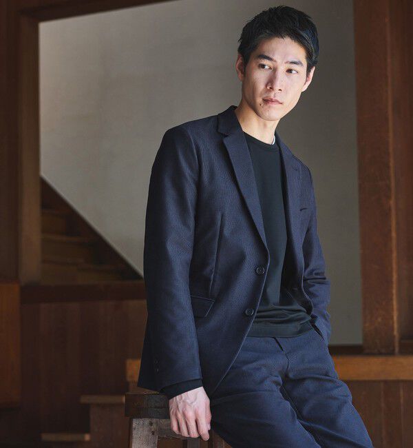 UNITED ARROWS green label relaxing「ピケ コーデュロイ ナロー ジャケット -ストレッチ-」|テーラードジャケット|NAVY