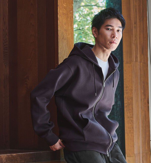 UNITED ARROWS green label relaxing「ダンボール ジップ パーカー フーディー」|パーカー|DK.GRAY