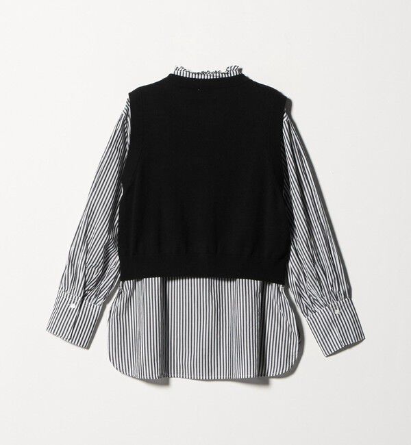 UNITED ARROWS green label relaxing「ニットベスト&times;フリルネック ブラウス」|シャツ・ブラウス|