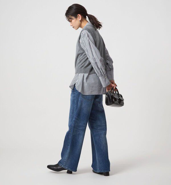 UNITED ARROWS green label relaxing「ニットベスト&times;フリルネック ブラウス」|シャツ・ブラウス|