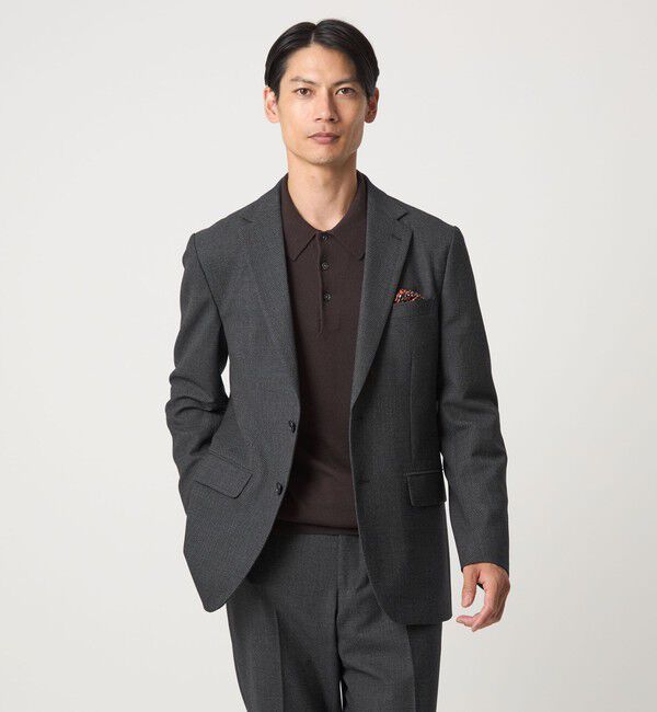 UNITED ARROWS green label relaxing「A+ TWPU バーズアイ 2B スリム ジャケット -ウォッシャブル・ストレッチ-」|テーラードジャケット|