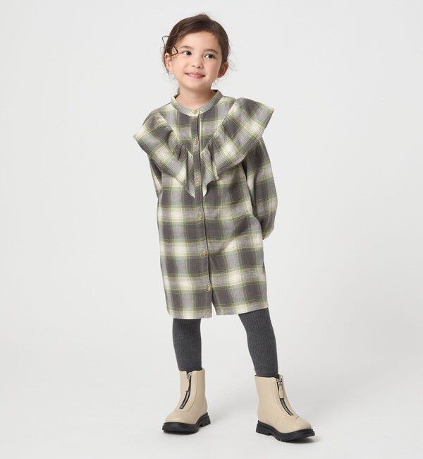 UNITED ARROWS green label relaxing「オンブレチェック ワンピース  / キッズ  100cm-160cm」|ワンピース|