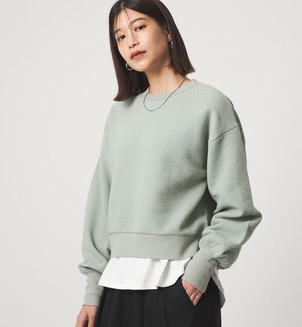 UNITED ARROWS green label relaxing「【WEB限定】＜at ease＞フクレ ジャカード プルオーバー カットソー」|Tシャツ・カットソー|