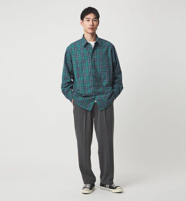 UNITED ARROWS green label relaxing「TRフラノ パターン ジャストルーズ レギュラーカラー シャツ」|シャツ・ブラウス|