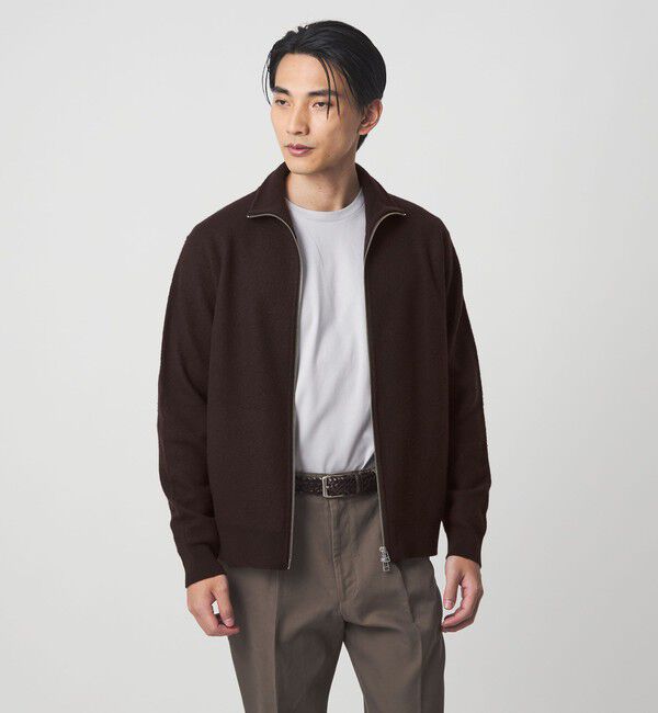 UNITED ARROWS green label relaxing「ミルドウール ジップ カーディガン」|カーディガン|DK.BROWN