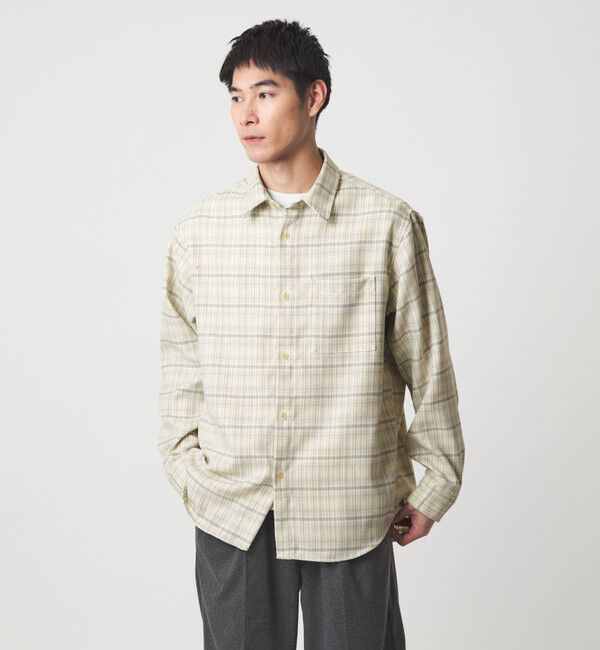 UNITED ARROWS green label relaxing「ブークレ チェック ジャストルーズ シャツ」|シャツ・ブラウス|BEIGE