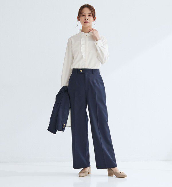 UNITED ARROWS green label relaxing「フリル ディテール ブラウス マシンウォッシャブル UVカット」|シャツ・ブラウス|