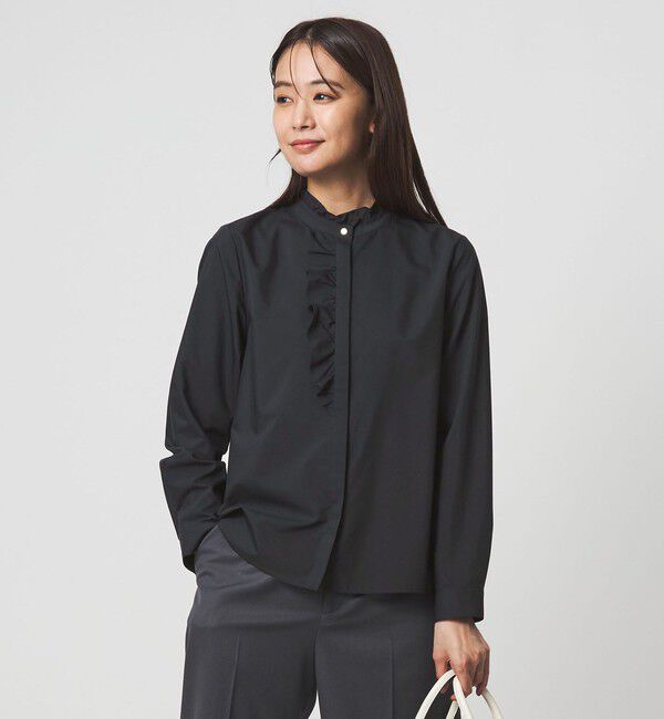 UNITED ARROWS green label relaxing「フリル ディテール ブラウス マシンウォッシャブル UVカット」|シャツ・ブラウス|