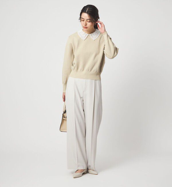 UNITED ARROWS green label relaxing「【WEB限定】エリレース 2WAY ニット プルオーバー ウォッシャブル」|ニット・セーター|