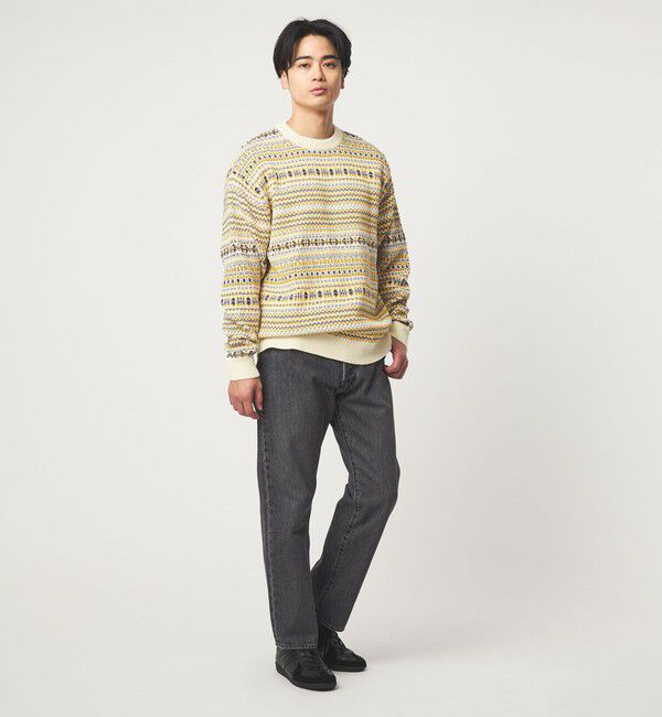 UNITED ARROWS green label relaxing「コットン フェアアイル シングルジャガード クルーネック ニット」|ニット・セーター|