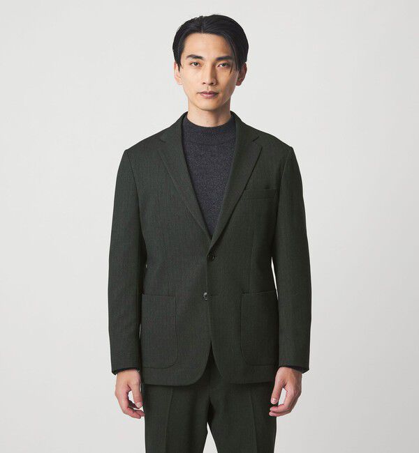 UNITED ARROWS green label relaxing「A+ ポリエステルツイード 2B スタンダード 2P ジャケット -ウォッシャブル・ストレッチ-」|テーラードジャケット|