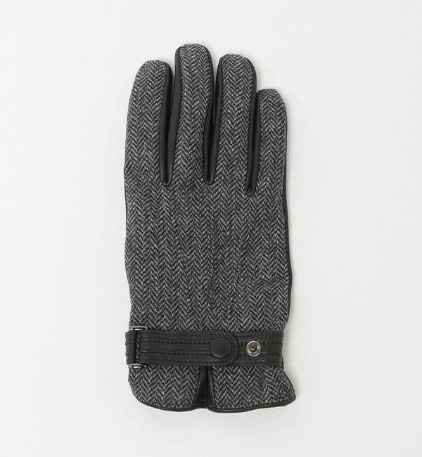 UNITED ARROWS green label relaxing「MOON ムーン ヘリンボーン&times;レザー グローブ -タッチパネル対応-」|手袋|