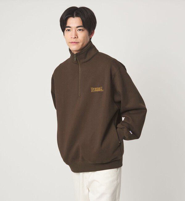 UNITED ARROWS green label relaxing「【別注】＜RUSSELL ATHLETIC＞GLR ハーフジップ スウェット」|スウェット・ジャージ|DK.BROWN