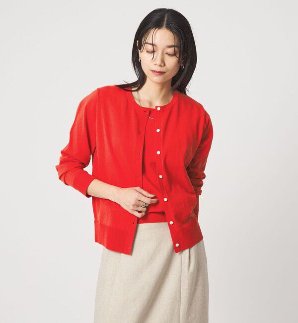 UNITED ARROWS green label relaxing「HIYOKE クルーネック ニット カーディガン マシンウォッシャブル 接触冷感 UVカット 遮熱」|カーディガン|