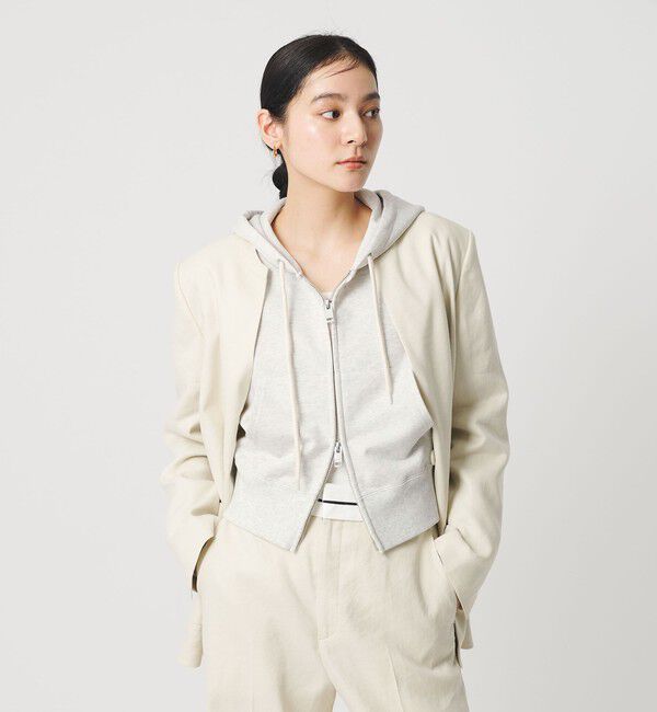 BEAUTY&YOUTH UNITED ARROWS「コットン ショートフロントジップパーカー」|カーディガン|OFF WHITE