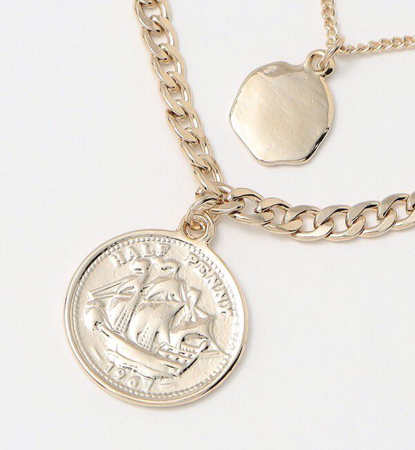 BEAUTY&YOUTH UNITED ARROWS「ミックスチェーン コインネックレス-3WAY-」|ネックレス|