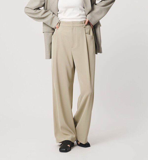 BEAUTY&YOUTH UNITED ARROWS「ポリエステルブレンド ツイルバックゴムパンツ」|スラックス|NATURAL