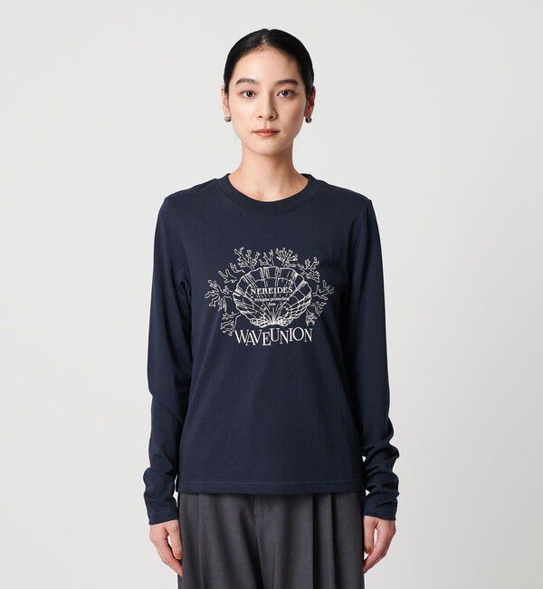 BEAUTY&YOUTH UNITED ARROWS「【別注】＜WAVE UNION＞プリントロングスリーブTシャツ」|Tシャツ・カットソー|