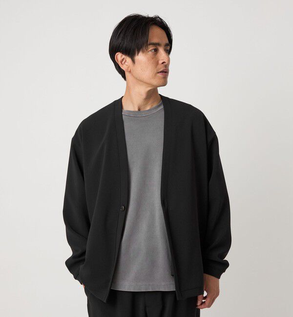 BEAUTY&YOUTH UNITED ARROWS「DUAL PACK 2.0 1B V カーディガンジャケット -セットアップ対応 ウォッシャブル マルチ機能-」|テーラードジャケット|BLACK