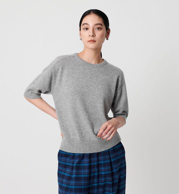 BEAUTY&YOUTH UNITED ARROWS「カシミヤ クルーネック ショートスリーブニット」|ニット・セーター|