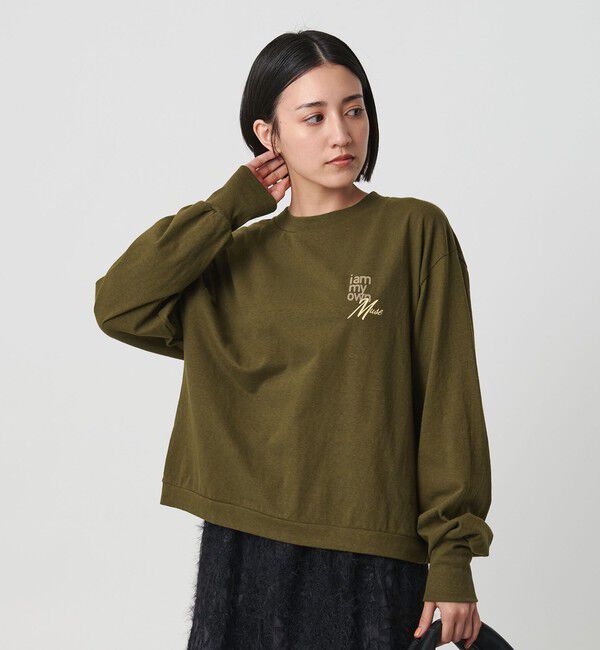 BEAUTY&YOUTH UNITED ARROWS「【別注】＜Americana＞ロゴロングスリーブTシャツ」|Tシャツ・カットソー|OLIVE