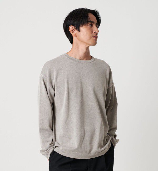 BEAUTY&YOUTH UNITED ARROWS「プレーティング フェード クルーネック ニット 抗菌・防臭機能付き」|ニット・セーター|LT.GRAY
