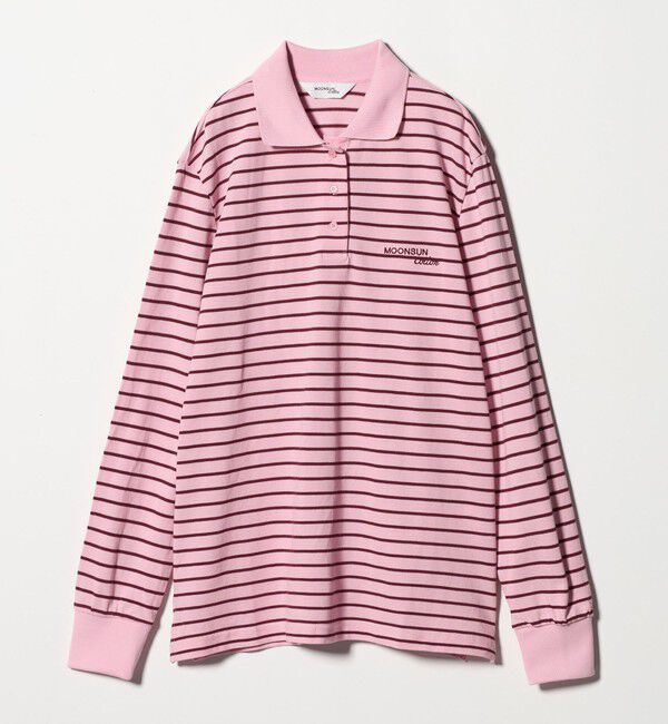 BEAUTY&YOUTH UNITED ARROWS「＜MOONSUN＞ボーダー ロングスリーブポロシャツ」|ポロシャツ|PINK