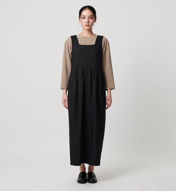 BEAUTY&YOUTH UNITED ARROWS「【WEB限定 Wardrobe DAILY MINIMAL】ウールライクメランジ スクエアネックワンピース ウォッシャブル」|ワンピース|