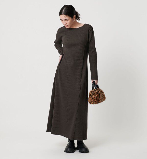 BEAUTY&YOUTH UNITED ARROWS「コットンリブ ワンピース 2WAY」|ワンピース|DK.BROWN