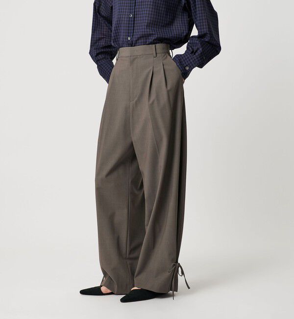 BEAUTY&YOUTH UNITED ARROWS「 へムリボン パンツ ウォッシャブル」|スラックス|OLIVE