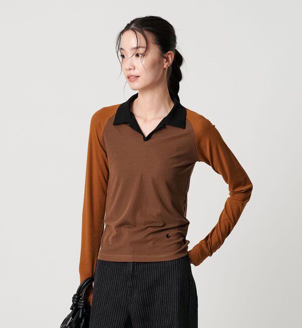 BEAUTY&YOUTH UNITED ARROWS「＜Girls Department Club＞BI RINGER ロングスリーブTシャツ 」|Tシャツ・カットソー|