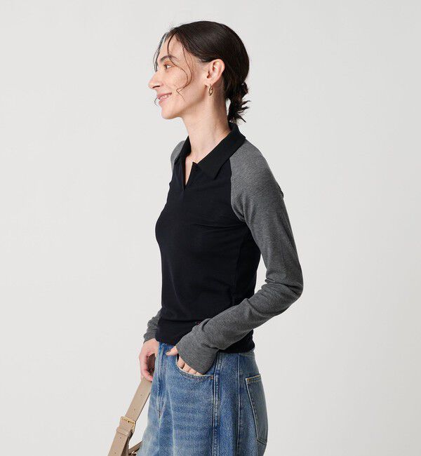 BEAUTY&YOUTH UNITED ARROWS「＜Girls Department Club＞BI RINGER ロングスリーブTシャツ 」|Tシャツ・カットソー|