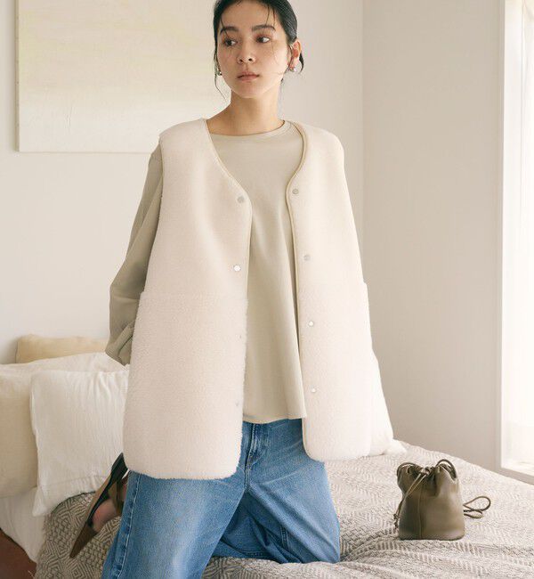 BEAUTY&YOUTH UNITED ARROWS「【WEB限定】ボア&times;フェイクムートン リバーシブルベスト」|ダウンベスト・ベスト|