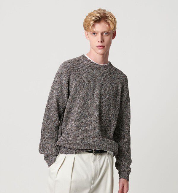 BEAUTY&YOUTH UNITED ARROWS「クリスプ アゼ スリーク クルーネック ニット」|ニット・セーター|