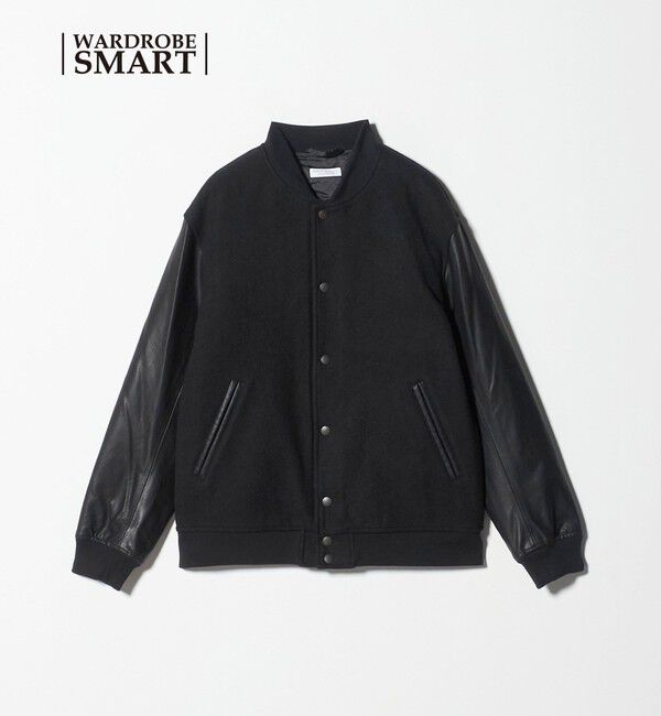 BEAUTY&YOUTH UNITED ARROWS「【WEB限定 WARDROBE SMART】ブラックメルトン レザーライク スタジャン」|ブルゾン・スタジャン|