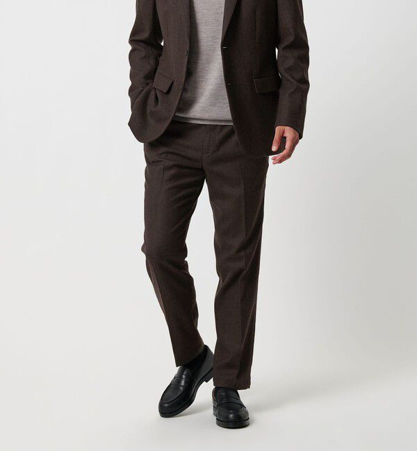 BEAUTY&YOUTH UNITED ARROWS「ストレッチ サキソニー ノープリーツ スリムパンツ セットアップ対応」|チノ|