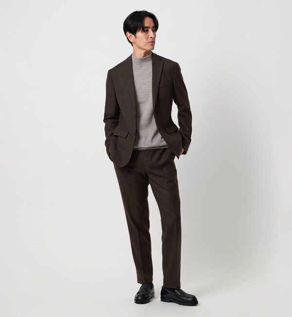 BEAUTY&YOUTH UNITED ARROWS「ストレッチ サキソニー ノープリーツ スリムパンツ セットアップ対応」|チノ|